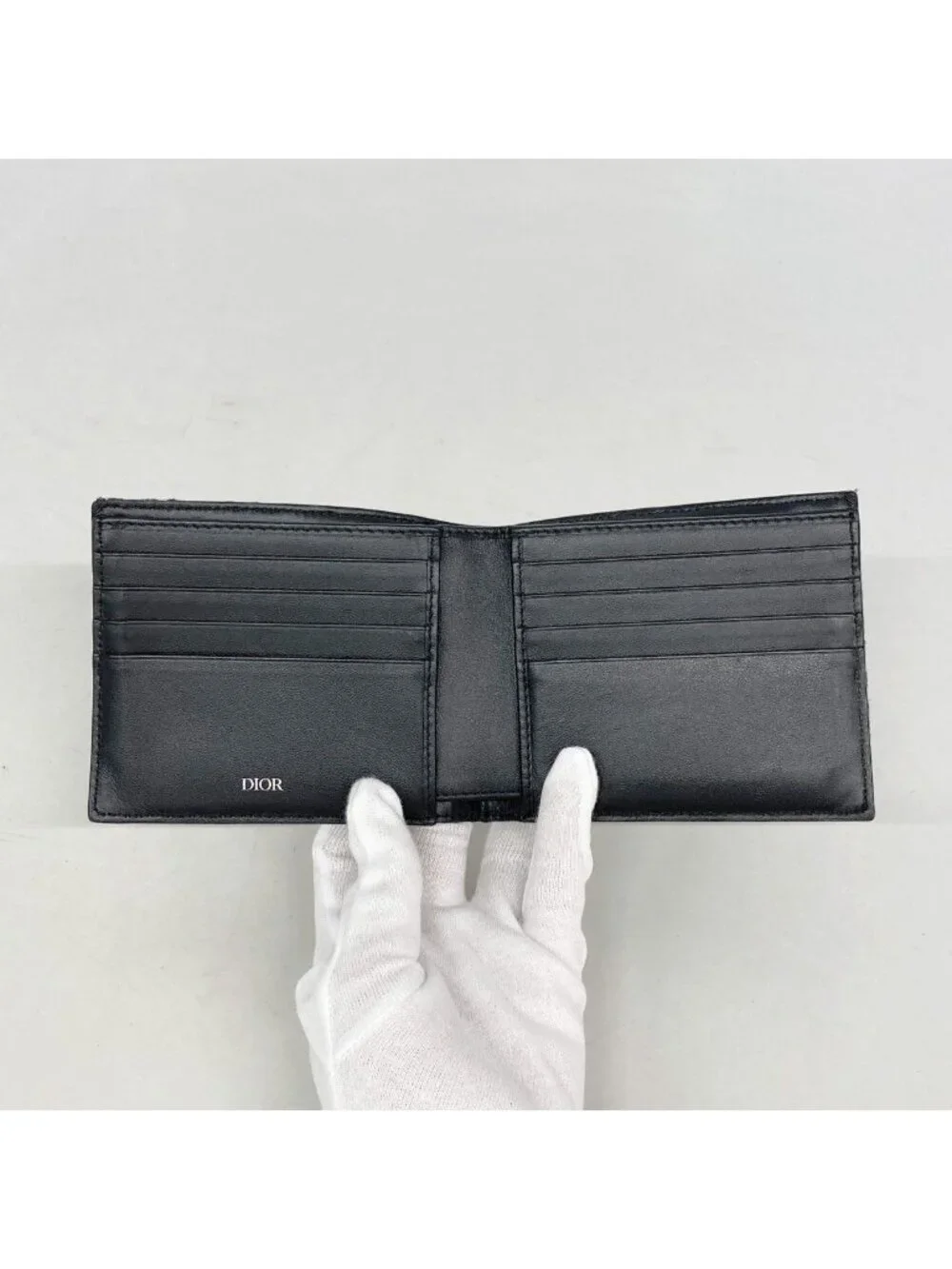 Dior Wallet Trotter Canvas Navy Silver